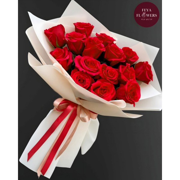 Bouquet of 15 red roses